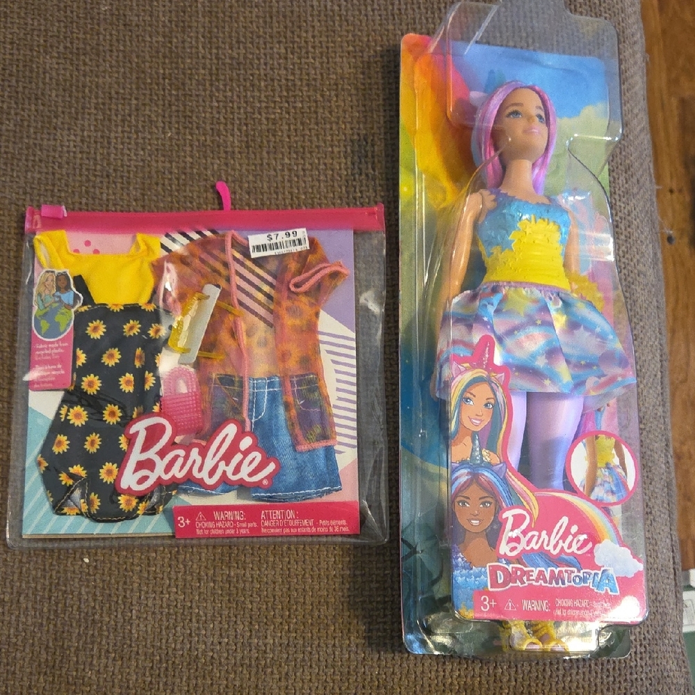 Barbie Dreamtopia Unicorn Doll with Extra Outfit Set NIB